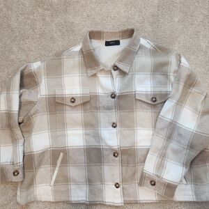 Able Plaid Jacket in Cream and Tan